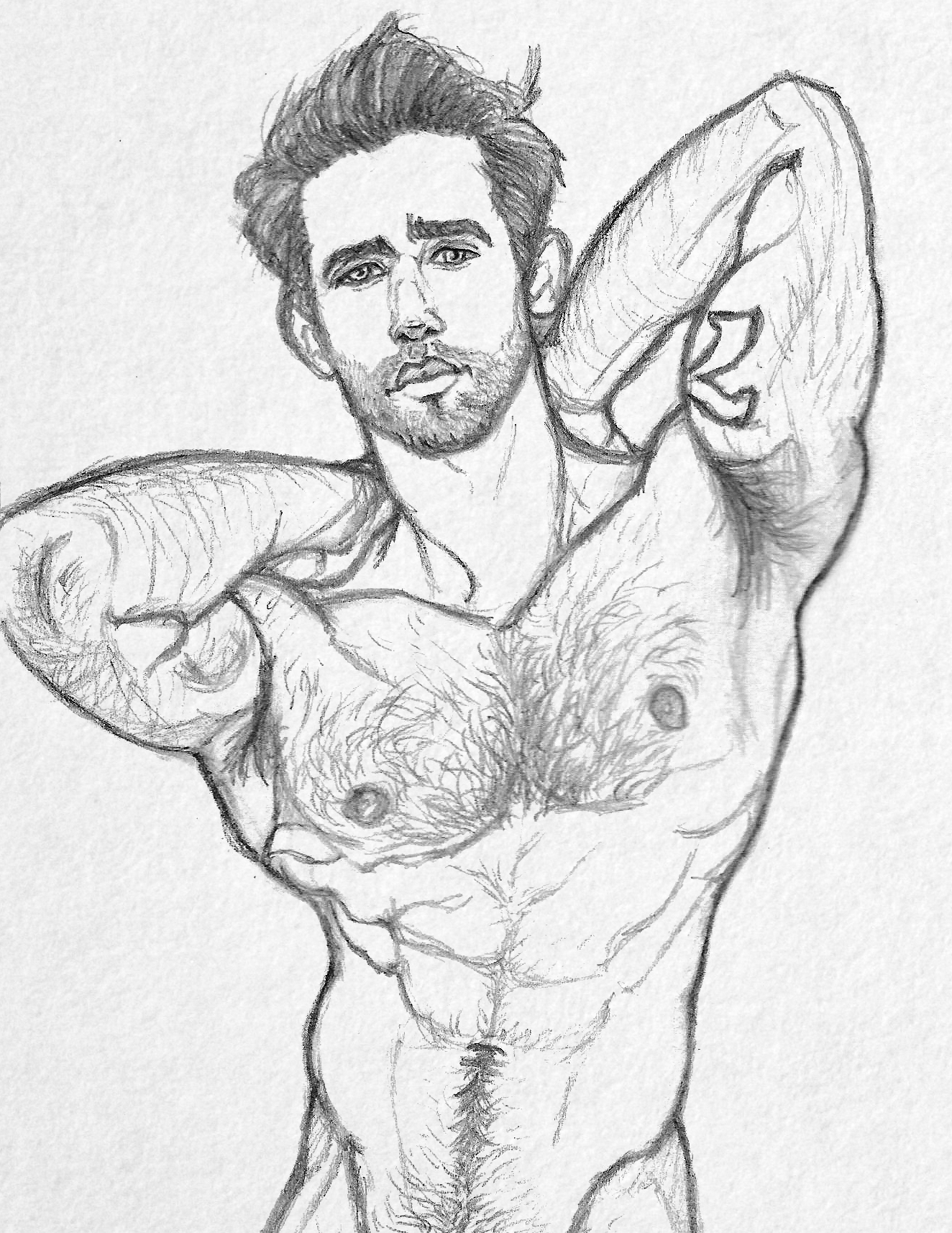 1324x1715 Male Anatomy Study Groves Sketch