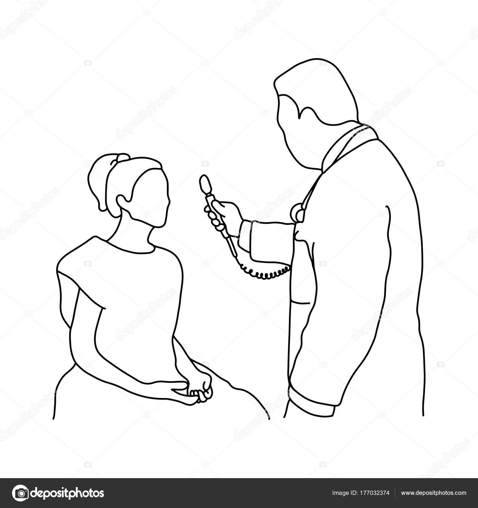 1600x1700 Male Doctor Using Optical Equipment On His Female Patient Vector