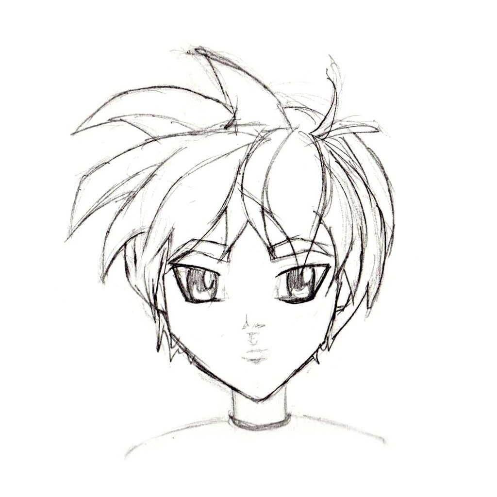 1024x1024 Manga Character Sketch Male I