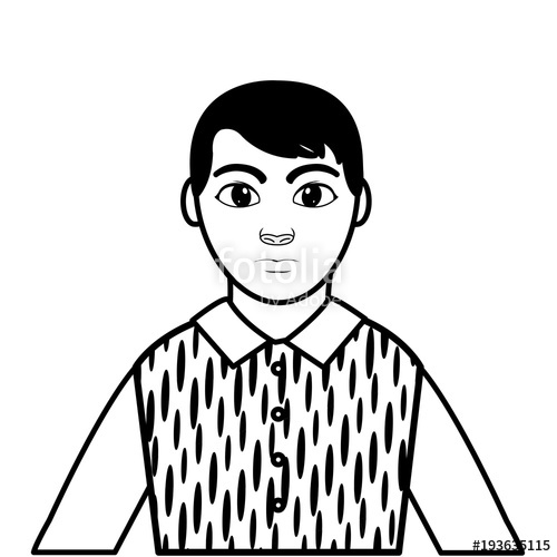 500x500 Filling Texture Profile Man With Elegant Shirt And Tie Stock