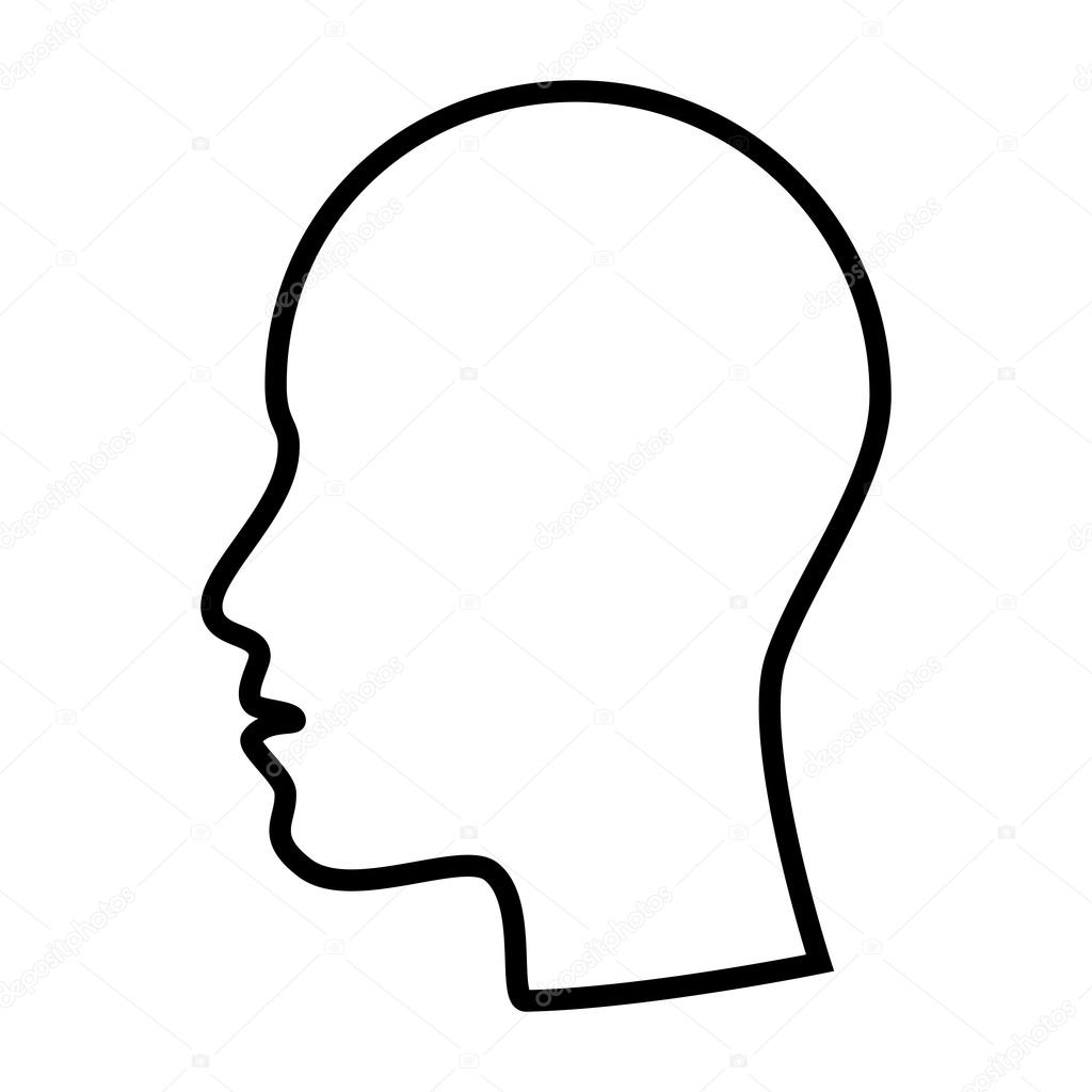 1024x1024 Profile Man Head Side Face Stock Vector Yupiramos