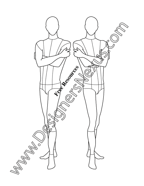 612x792 Male Croquis Free Mens Fashion Figure Templates