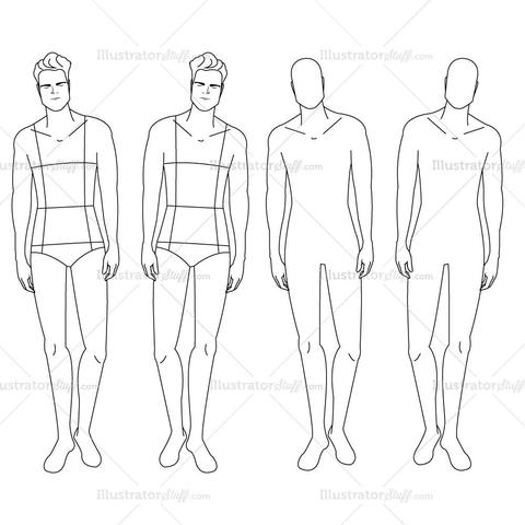 480x480 Male Fashion Croquis Template Illustrator Stuff