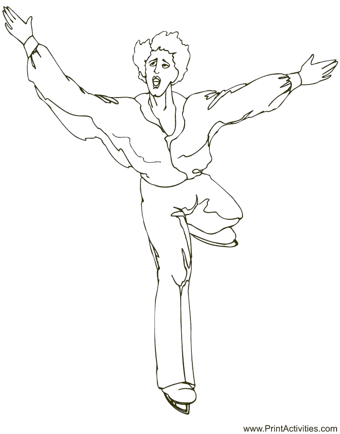 700x894 Figure Skating Coloring Page Male Skater