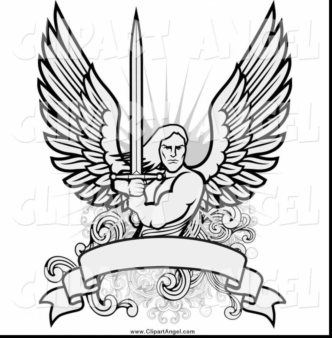 1126x1148 Fantastic Male Angel With Sword Coloring Pages With Angel Coloring