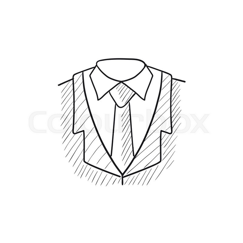 800x800 Male Suit Vector Sketch Icon Isolated On Background. Hand Drawn