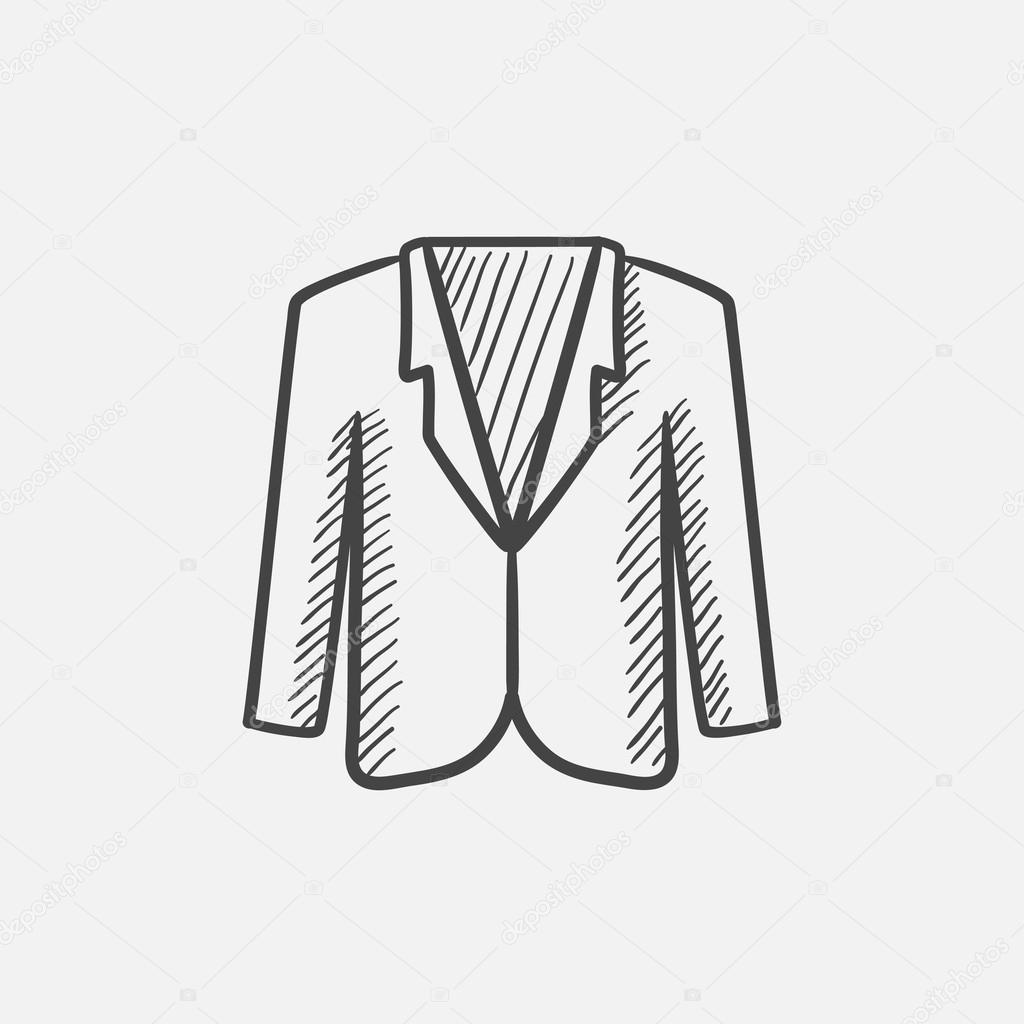 1024x1024 Male Jacket Sketch Icon. Stock Vector Rastudio