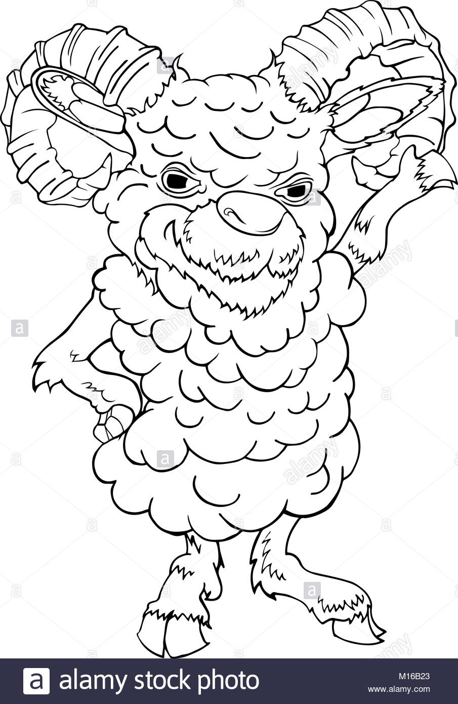 905x1390 Sheep Goat Male Hand Drawn Vector Illustration Stock Vector Art