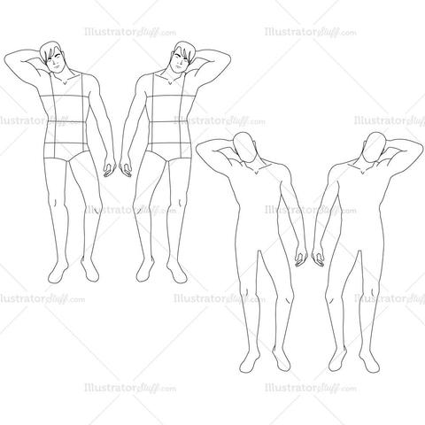 480x480 Male Fashion Croquis Template Illustrator Stuff