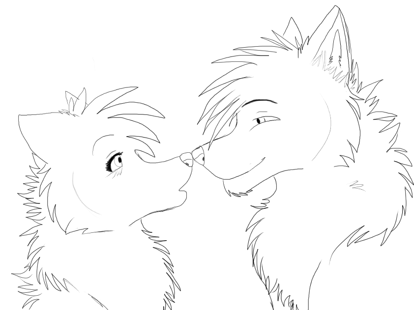 842x631 Male And Female Wolf Free La By Cloudedcheetah