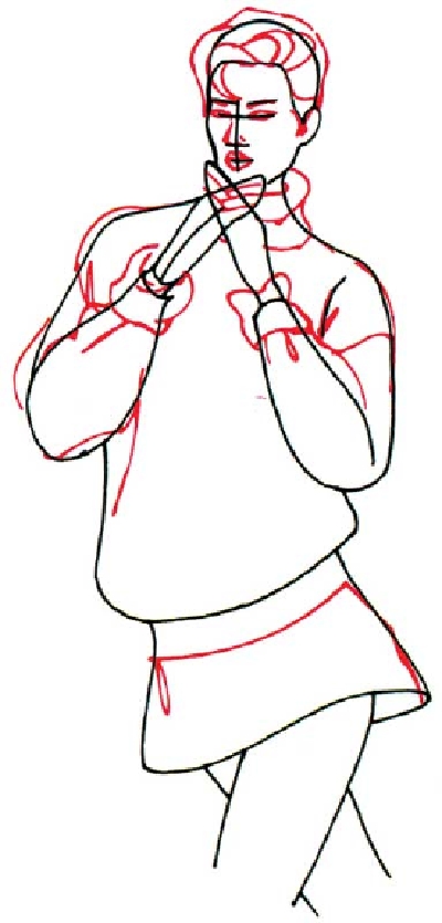 400x835 3. Draw The Face And Clothing