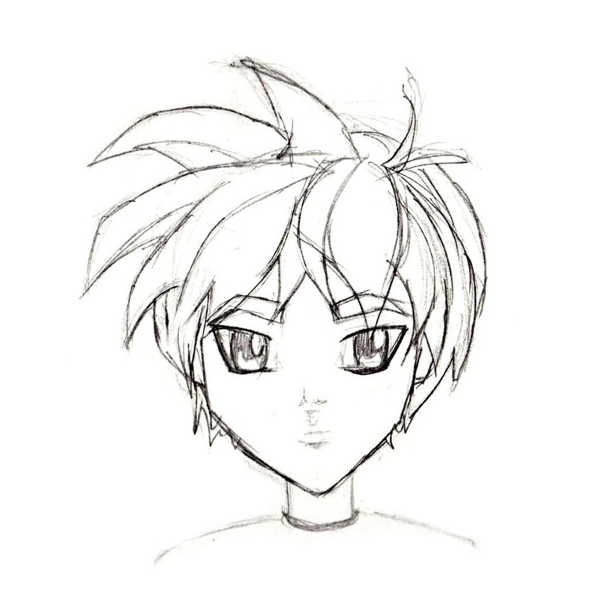 894x894 Manga Character Sketch Male I
