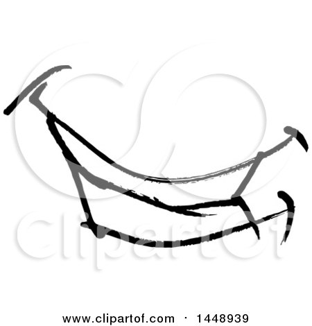 450x470 Clipart Of A Black And White Doodle Sketched Male Mouth