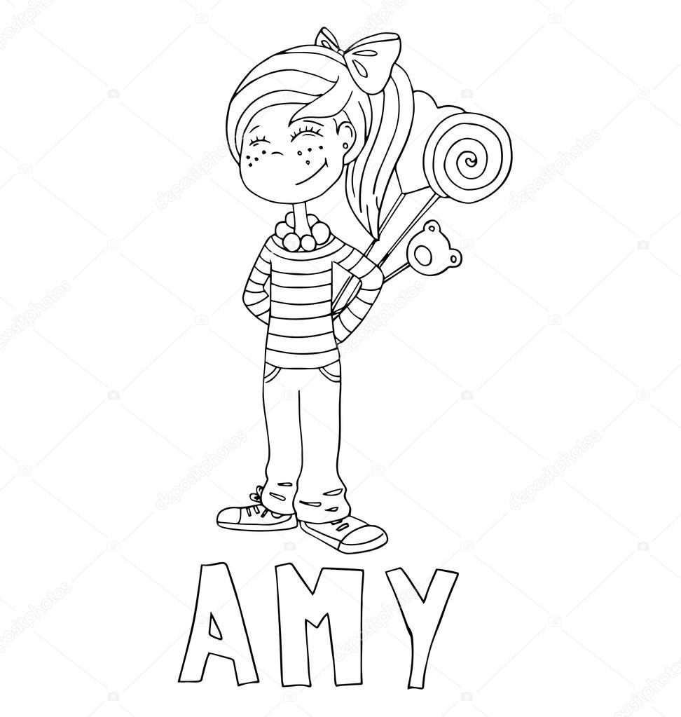 972x1023 The Simple Outline Drawing For Coloring With The Image Of Children