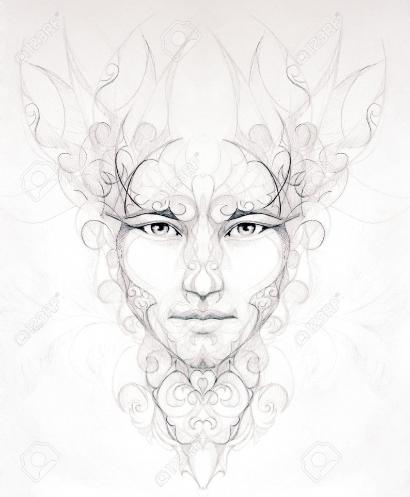 846x1024 Abstract Men Face Pencil Sketch Abstract Drawing Male Portrait