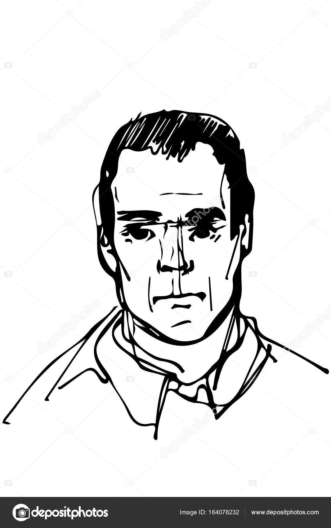1067x1700 Sketch For A Portrait Of An Adult Male Stock Vector Artex67