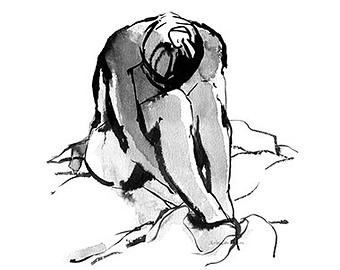 340x270 Male Profile Drawing Print Of Pencil Illustration