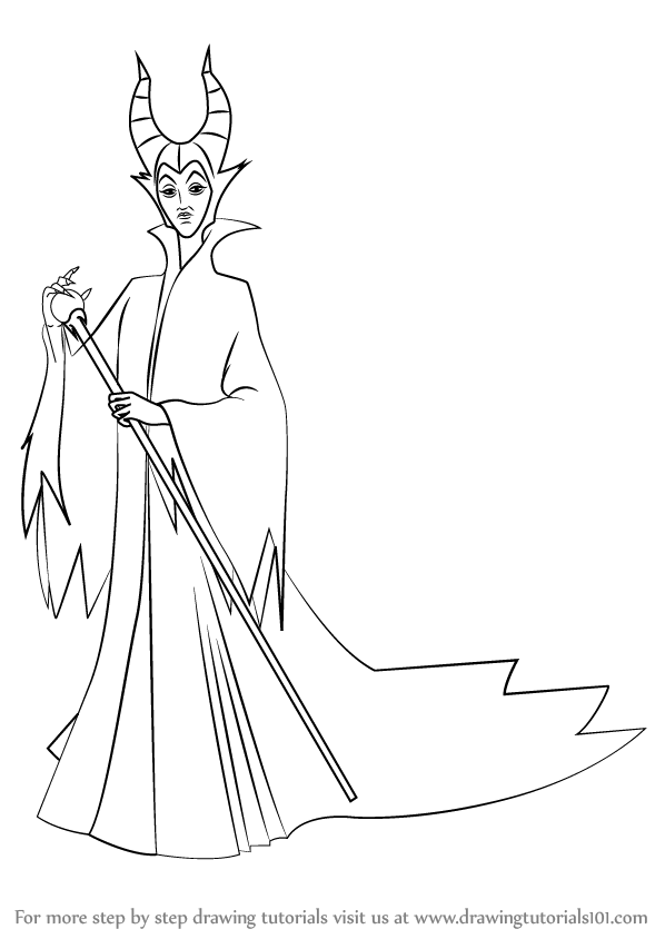 598x844 Learn How To Draw Maleficent From Kingdom Hearts (Kingdom Hearts