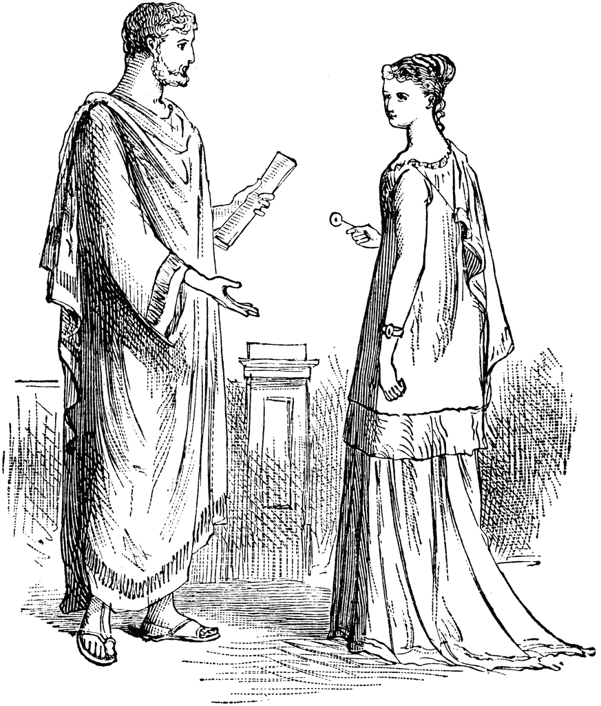 873x1024 Man And Woman In Roman Clothing Clipart Etc