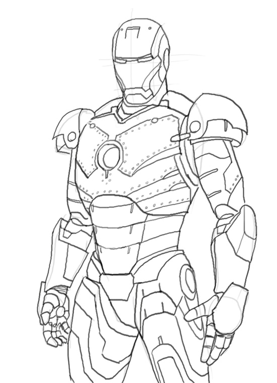 550x759 How To Draw Iron Man Mk 2