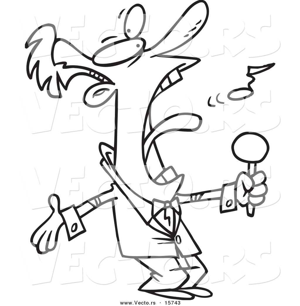 1024x1044 Vector Of A Cartoon Man Belting Out The National Anthem