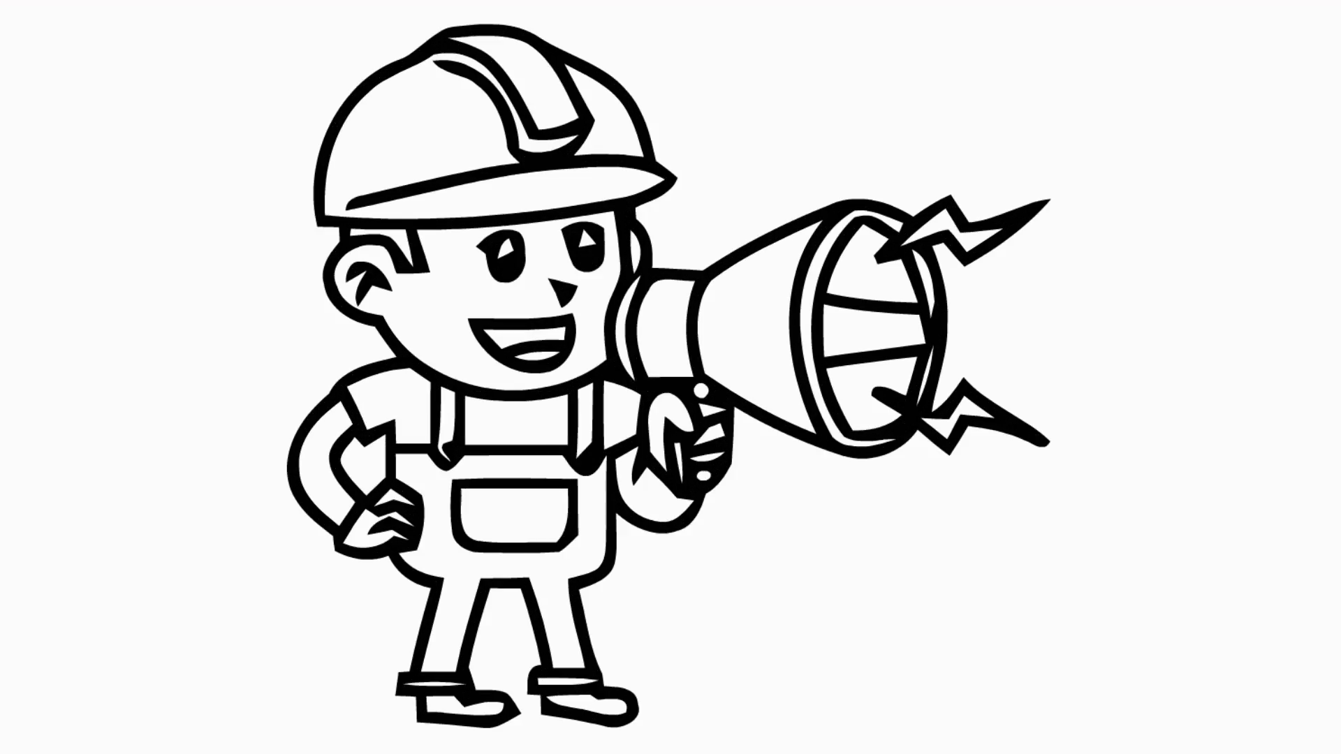 1920x1080 Man With Microphone Cartoon Illustration Hand Drawn Animation