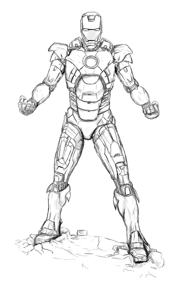 692x1153 Iron Man Avengers Pencil Sketch Iron Man Drawing By Cw Posters
