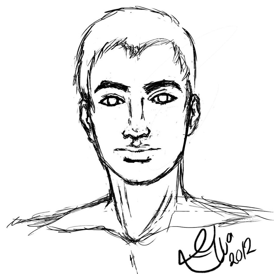 894x894 Man Head Sketch By 1magi11