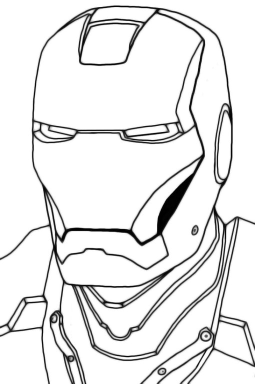510x768 Iron Man Face Coloring Pages