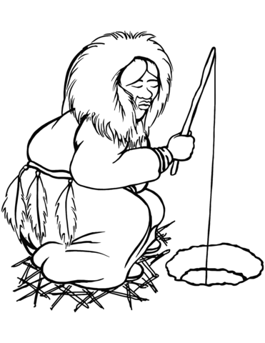 371x480 Eskimo Fishing Coloring Page Free Printable Coloring Pages