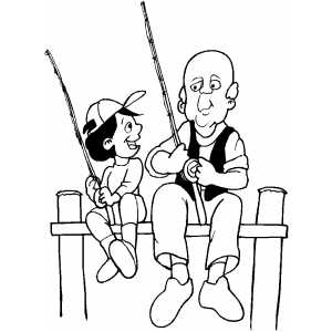 300x300 Man Fishing With Boy Coloring Sheet