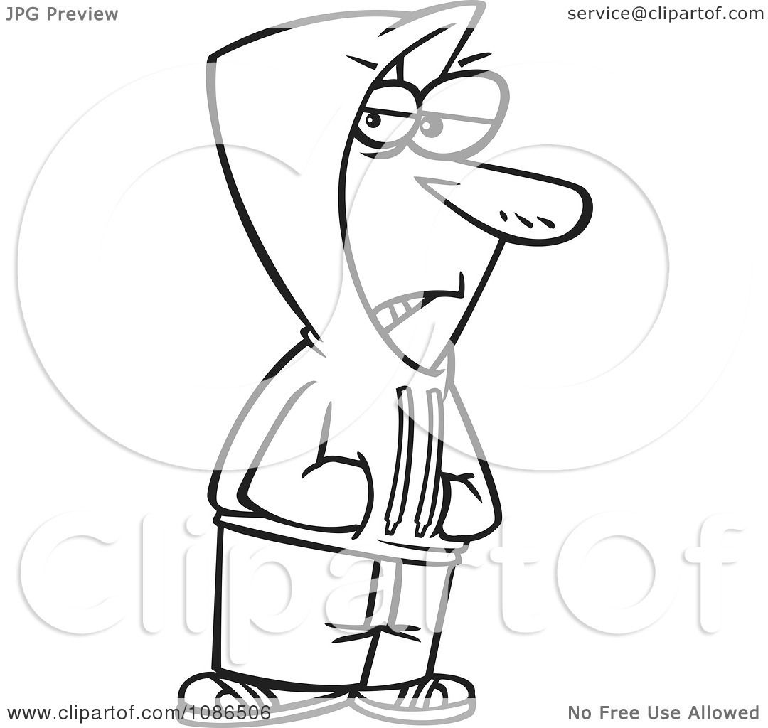 1080x1024 Clipart Outlined Shady Man Wearing A Hoodie