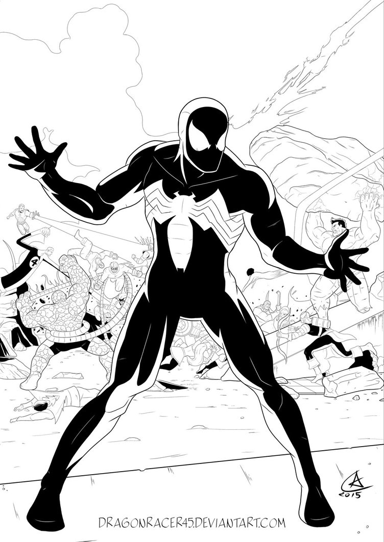 752x1063 Secret Wars Spider Man Black Suit By Dragonracer45