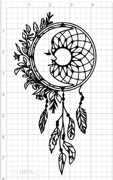 386x612 Man In Moon Dream Catcher Svg Pdf Eps Dxf Amp Studio 3 Cut Files