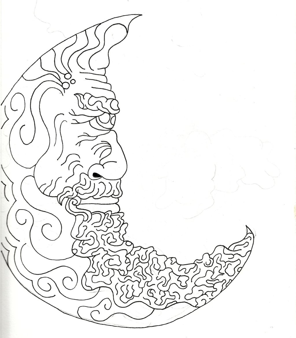 1024x1168 Man The Moon By Cugini