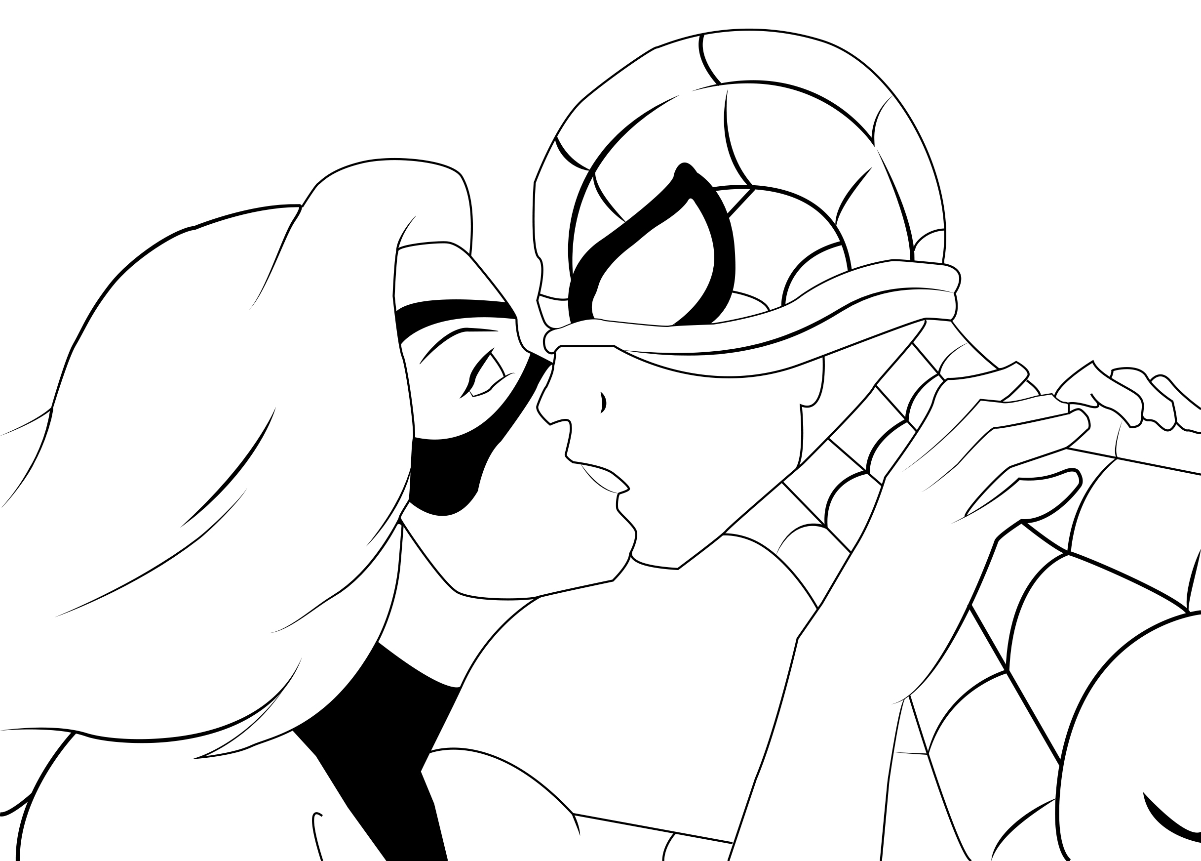 2433x1743 Spider Man And Ms Marvel Line Art By Spiderdude10