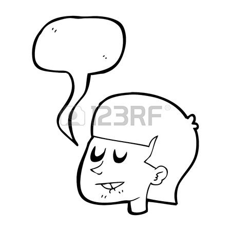 450x450 Freehand Drawn Speech Bubble Cartoon Man Biting Lip Royalty Free