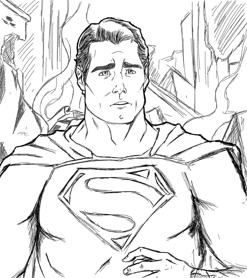 843x948 Man Of Steel Quick Sketch By Zclark