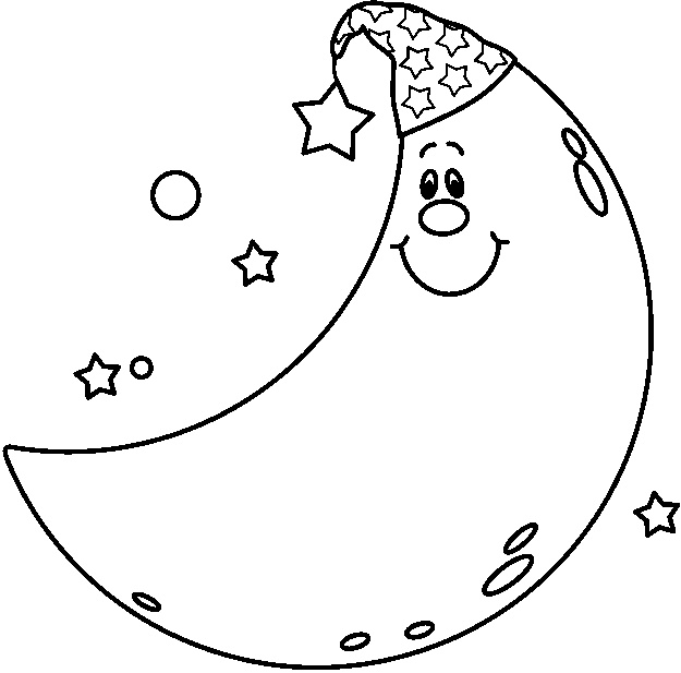 625x617 The Man On Moon Coloring Page Moon And Stars Coloring Pages