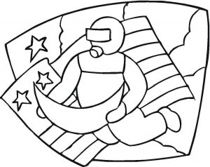 300x238 First Man Astronaut On The Moon Coloring Page