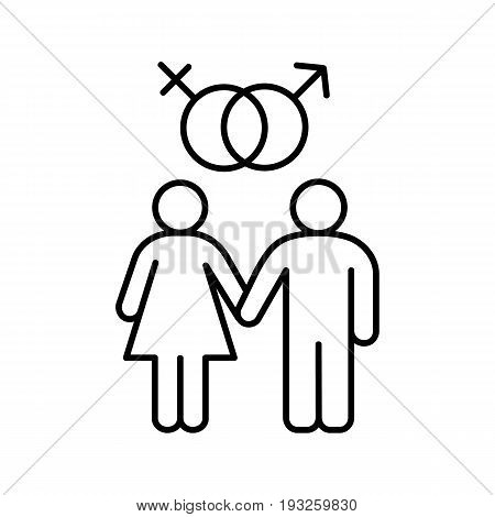 450x470 Heterosexual Couple Linear Icon. Vector Amp Photo Bigstock