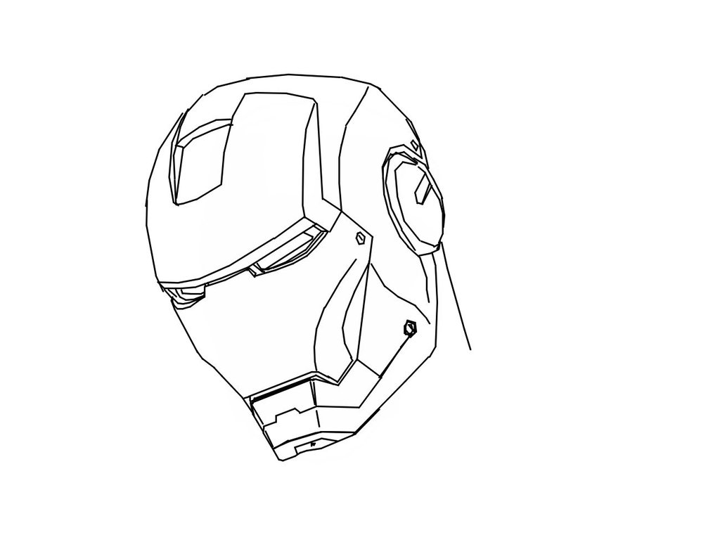 1024x788 Iron Man Outline By Waywardmartian