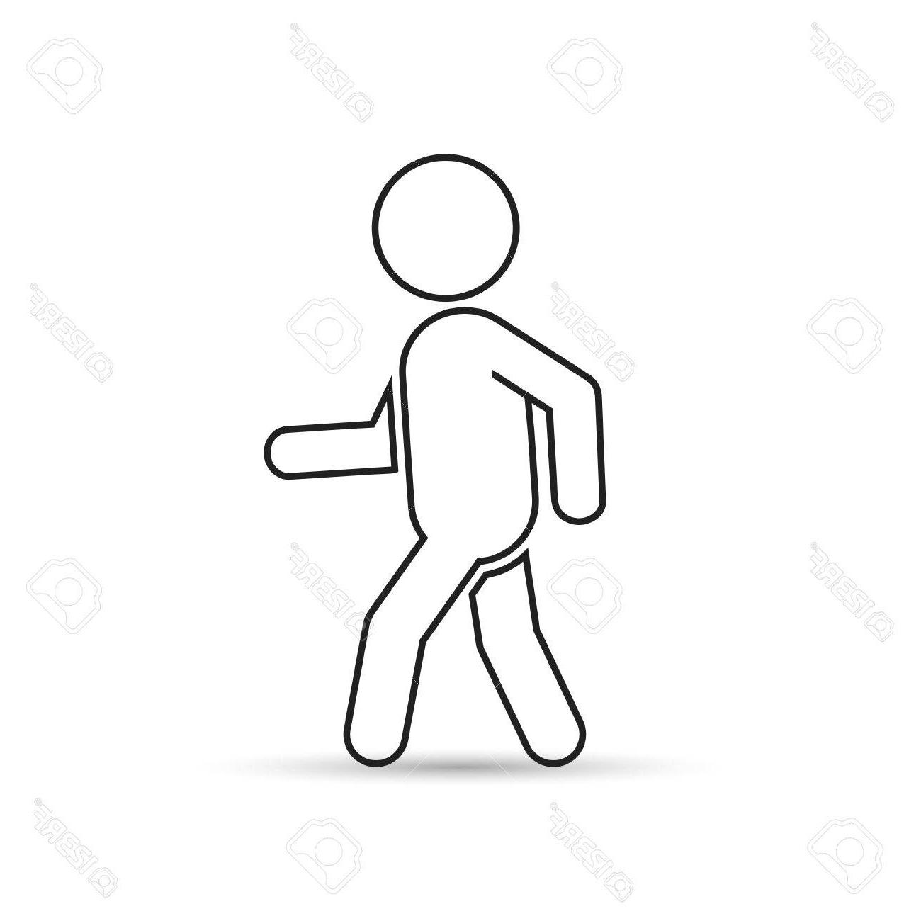 1300x1300 Unique Man Walk Icon Outline Vector Illustration Of Human Side