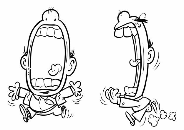 625x444 Big Mouth Man Outline Version Printable Image Illustration Sketch