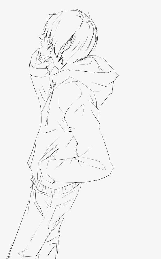 559x900 Call Handsome Man, Pencil Drawing, Simple, Creative Png And Psd