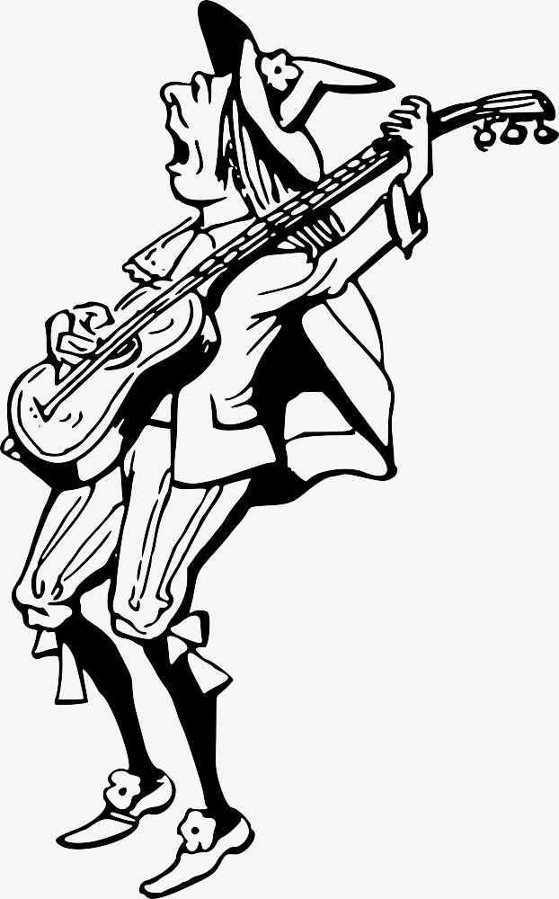 622x1000 Sketch Of Man Playing Guitar, Play, Performance Png Image For Free