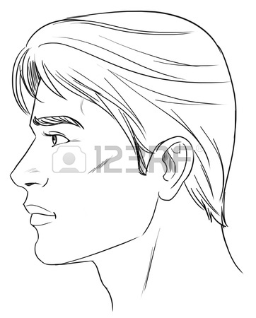 362x450 Outline Side Profile Of A Human Male Head Royalty Free Cliparts