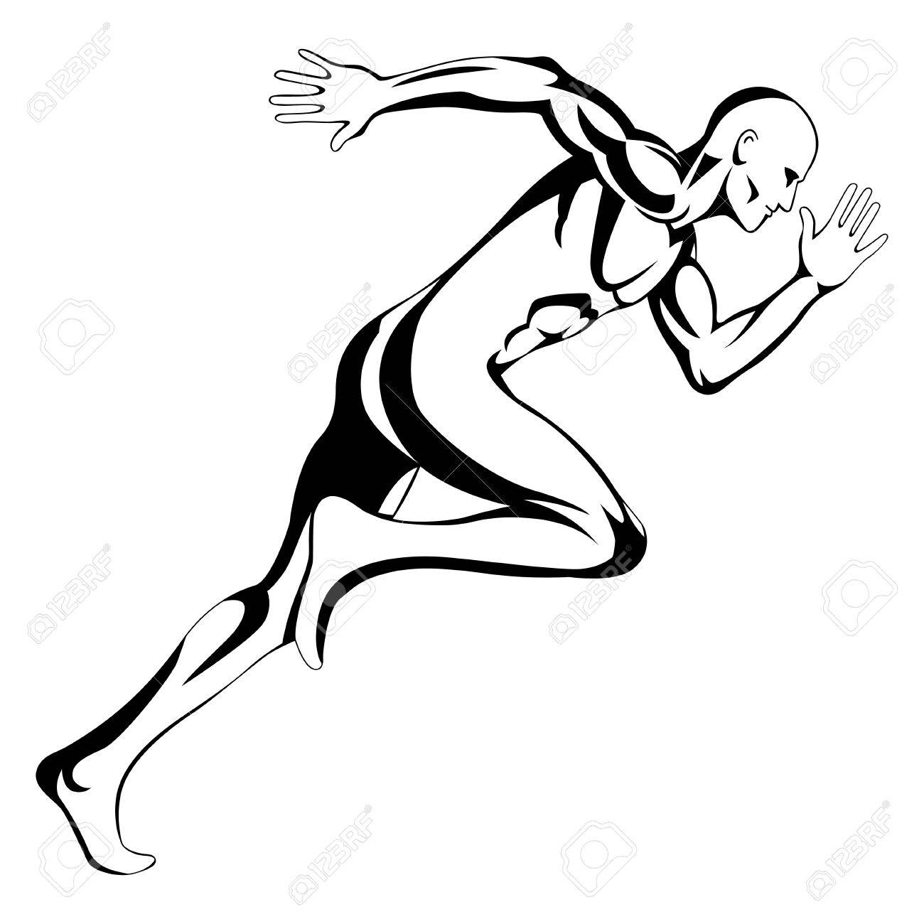 1300x1300 Illustration Of A Man Figure Running Royalty Free Cliparts