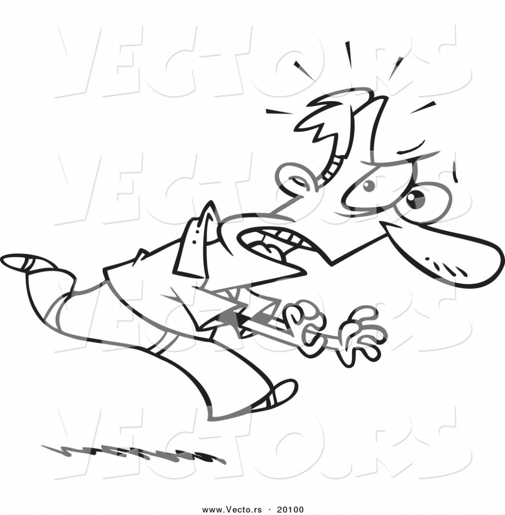 1004x1024 Cartoon Drawing Running Man Vector Of A Cartoon Fearful Man