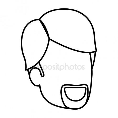 450x450 Sketch Silhouette Of Man Faceless With Van Dyke Beard And Side